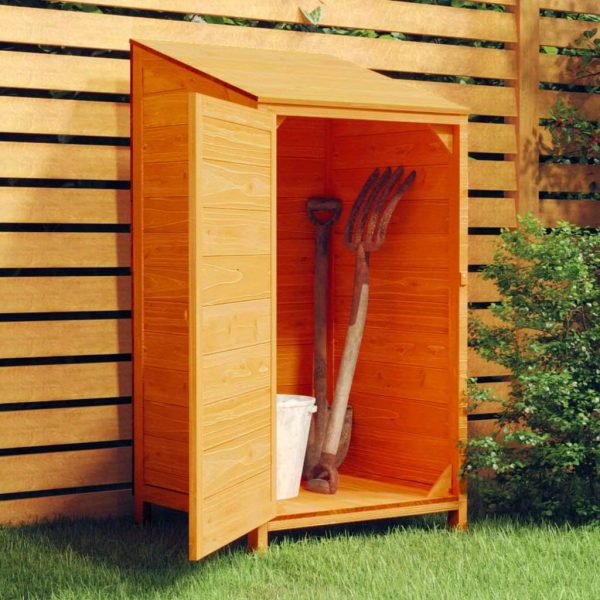 Outdoor Storage Shed 21. 7x20. 5x44. 1 Solid Fir Wood for Garden Tools Lawn Care Equipment - Sturdy Frame for Lawn Care Organization