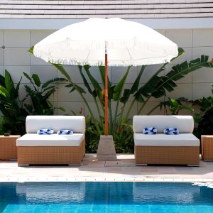 Patio Umbrella With UPF 50+ Protection, 8 Ribs, Push Button Tilt - Versatile Outdoor Shade For Garden, Courtyard, And Beach