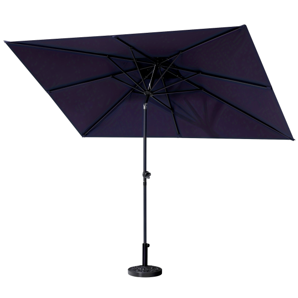 9 x 5 FT Double Top Patio Outdoor Umbrella, Market Table Umbrella, Rectangular Tilting Parasol, 500h Fade-resistant and Waterproof for Pool Garden Backyard