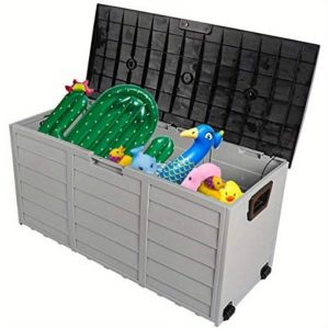 75gal 260L Outdoor Garden Plastic Storage Deck Box Chest Tools Cushions Toys Lockable Seat