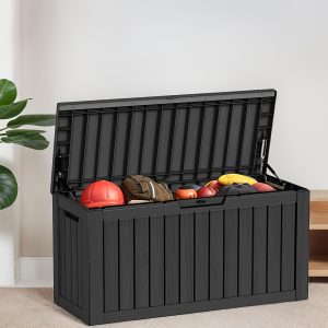 80 Gallon Lockable Home Patio Storage Box For Storage, Mats, Toys, Garden Tools, Cloths, And More To Support Indoor Storage Space And Style