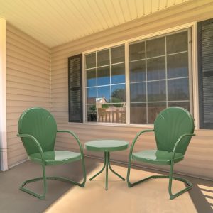 Patio Bistro Set Vintage Metal Outdoor Seat Set Conversation Set 3-piece, 2 C-Spring Sports Chairs And Side Table, Green